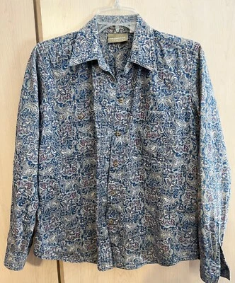 DE COLECCIÓN LIZ CLAIBORNE “LIZ WEAR” Azul Cachemira Púrpura L/S Abotonable Mujer Pequeño Foto 1 de 4