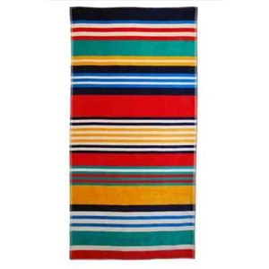 Cotton Multicolored Striped Oversized 34x64 Beach Towel Set Of 1, 2 or 4 - Picture 1 of 4