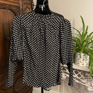 Blusa Anthropologie Joie Para Mujer Negra Manga Larga Abullonada Ditsy Floral Talla XS - Imagen 1 de 6