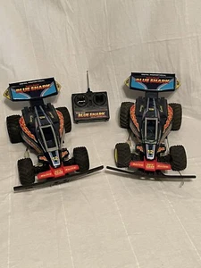 Radio Shack Blue Shark Vintage RC Car Lot of 2 with Remote UNTESTED For Parts - Picture 1 of 12