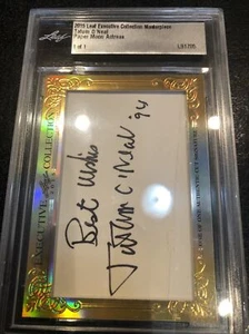 Tatum O'Neal 2015 firma taglio capolavoro foglia firmata 1/1 JSA Bad News Bears - Foto 1 di 3