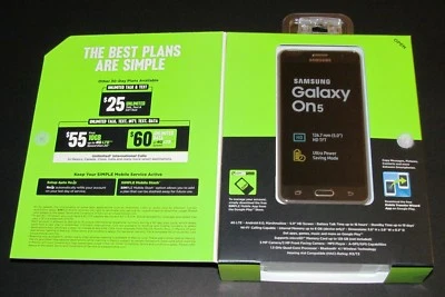 LOCKED to Simple Mobile ONLY,Samsung GalaxyOn5 8GB Prepaid Smartphone,New Sealed - Image 1 of 4