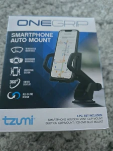 tzumi OneGrip Smartphone Auto Car Mount Holder for Mobile Phone All in One - Photo 1 sur 1