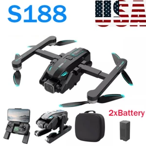 S188 Drone GPS WIFI FPV 4K HD Dual Camera Selfie Obstacle Avoidance Quadcopter - Picture 1 of 17