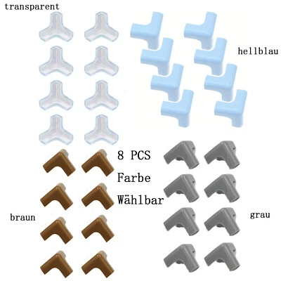 MARKENLOS 8x Kantenschutz Eckschutz Ecken Schutz Kinder Sicherheit Möbel Farbauswahl 4x4cm