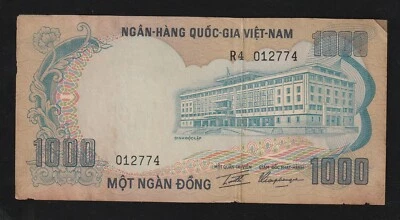 South Vietnam 1000 Dong 1972 P-34  Banknote - Image 1 of 2