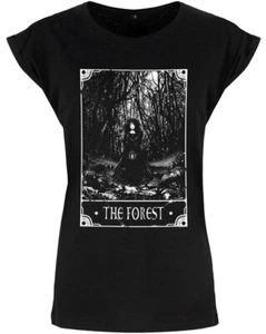 The Forest Tarot Card, Ladies Black T-Shirt, Gothic Mystic Woods, Deadly Tarot - Picture 1 of 4