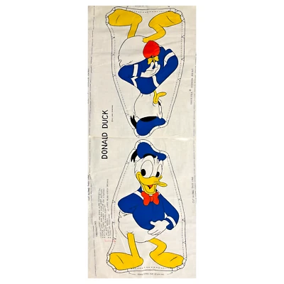 Painel de tecido Pato Donald corte e costura travesseiro boneca brinquedo vintage Disney Ameritex novo em folha - Imagem 1 de 4
