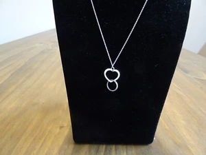 925 Silber Halskette mit Herzanhänger Kristall Damen Schmuck Geschenk - Bild 1 von 6
