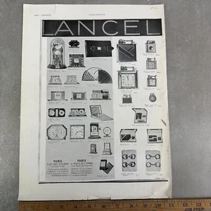 Antiguo Reloj/Encendedores Francés Lancel Vintage Impresión Original Anuncio Publicidad 1932 - Imagen 1 de 6