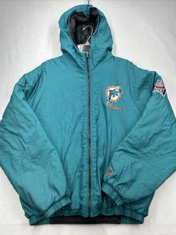Vintage Pro Player Size Medium Miami Dolphins Jacket Reversible Green/Black Cover
