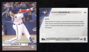 2019 Topps Now 262 Vladimir Guerrero Jr. ROOKIE RC Hits 1st HR TORONTO BLUE JAYS - Picture 1 of 3