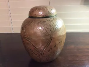 Vintage India Brass Cloisonne Enamal Ginger Jar - Picture 1 of 5