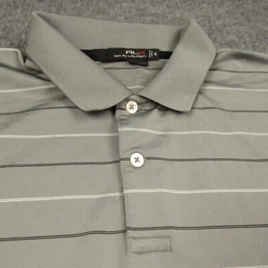RLX Ralph Lauren Shirt Mens ExtraLarge Gray Golf Polo Performance Striped - Picture 1 of 11