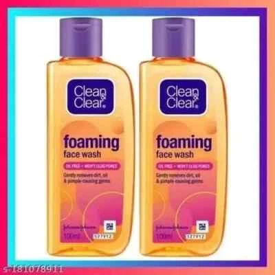 Clean & Clear Foaming Face Wash used for oily and pimple prone skin of 2 x 100ml Foto 1 de 4