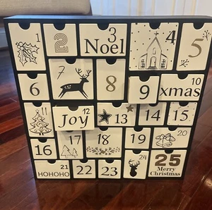 Wooden Advent Calendar, 13” x 13” Christmas Holiday with 25 boxes Wood gift - Picture 1 of 12