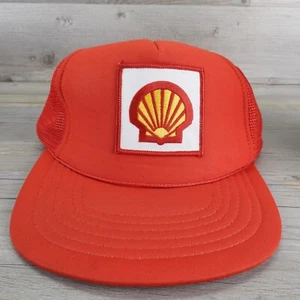 Sombrero de camionero Shell vintage malla roja espalda a presión Estados Unidos - Imagen 1 de 8