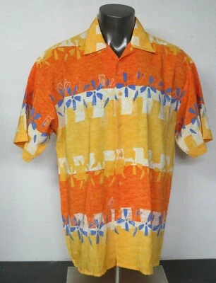 Camisa KOMAN Deportiva Geométrica Multicolor Manga Corta Botón Delantero Talla L Hawaiana Foto 1 de 4