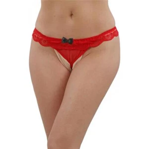 Sexy Damen Perlenstring String-Tanga aus Spitze Rot 34/36/38 #UW487 - Bild 1 von 3