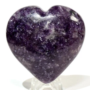 60mm Purple Lepidolite Heart Natural Sparkling Lithia Mica Crystal Stone Brazil - Picture 1 of 4