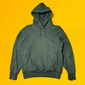Uniqlo Pullover Hoodie Mens M Green Heavyweight Cotton Baggy Sweatshirt Jumper - Picture 1 of 7