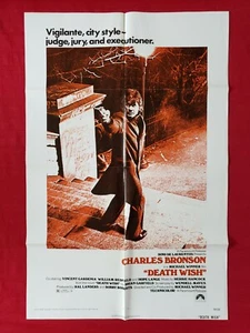 DEATH WISH * 1974 ORIGINAL FILMPLAKAT 1SH CHARLES BRONSON VIGILANTE CRIME NM-M - Bild 1 von 9