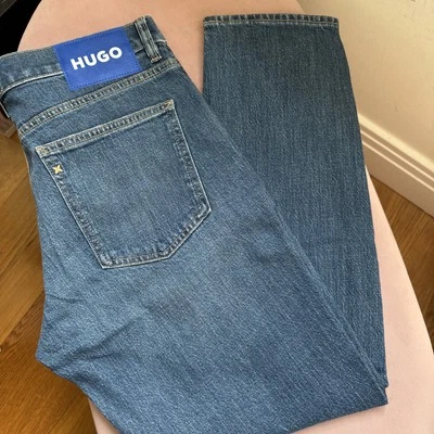 HUGO BOSS HUGO BRODY MENS TAPERED FIT MID BLUE JEANS SIZE 32/30 BNWT RRP £100 ❤️