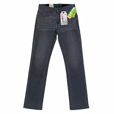 NWT Levi Boys Eco Performance Gray Wash Slim fit Stretch Jeans Size 12 - Image 1 of 4
