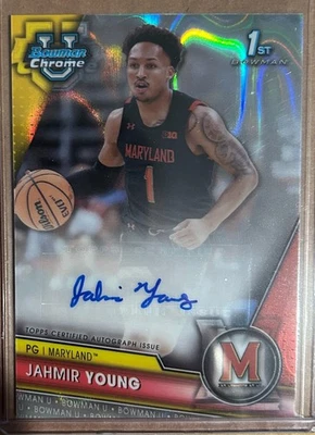 2023 Bowman Chrome University Auto Lava JAHMIR YOUNG (#66/199) - Image 1 of 2
