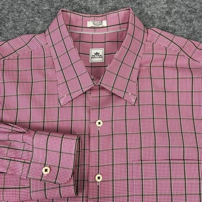 Peter Millar Shirt Mens Pink Brown Check Plaid Button Down XL Office Cotton - Image 1 of 4