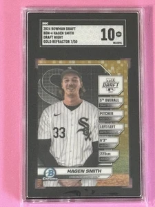 Bowman Draft Hagen Smith BDN-4 2024 oro 7/50 SGC 10 gemas como nuevo Medias Blancas de Chicago - Imagen 1 de 2