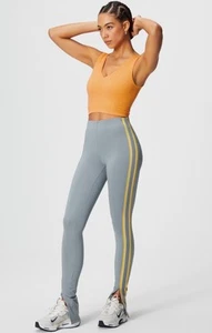 Fabletics Twisted Stripe Motion365 + Pull On Pant Gray/Yellow Womens XXL - Picture 1 of 12