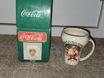 Taza de Navidad Coca Cola 1989 Papá Noel en caja nuevo stock antiguo Foto 1 de 3