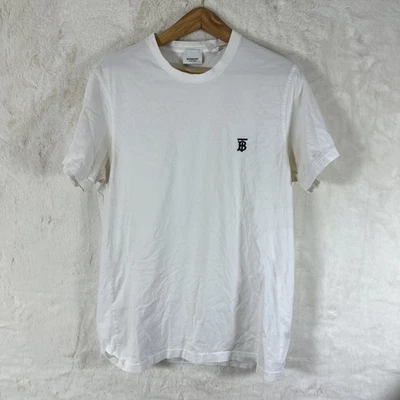 博柏利白色 TB 标志 T 恤 M 码 | 零售 :(395 美元) — 第 1/4 张图片