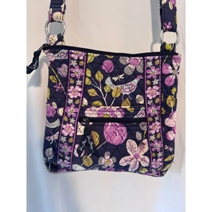 Vera Bradley Umhängetasche Vögel & Blumen Muster gesteppte Handtasche - 11"x10"x2" - Bild 1 von 13