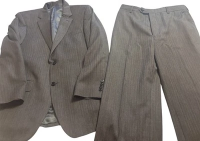 Jos A Banks Hombres Gris Lana Espiga 2 Piezas Chaqueta Pantalones Traje 38R 32/30 Foto 1 de 4