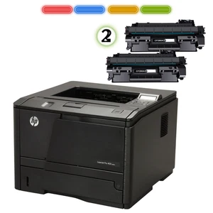 HP LaserJet Pro 400 M401n Workgroup Monochrom Printer 2 NEW Toner FREE FAST SHIP - Picture 1 of 3
