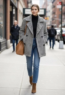 Saint Laurent Women’s Size 38/ 8 Black and White Wool Tweed Jacket Excellent - Image 1 of 4