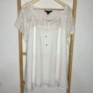 Be Me Size 20 White Lace Blouse Top Boho Resort Wear Bohemian Hippie Cottagecore - Picture 1 of 7