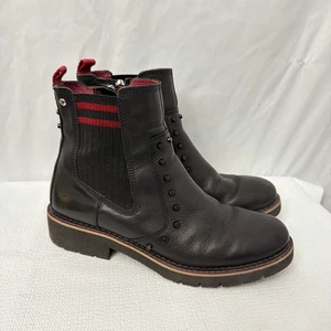 Pikolinos Stiefel Damengröße 10 Vicar schwarz Leder seitlicher Reißverschluss Bootie Nieten 40 - Bild 1 von 8