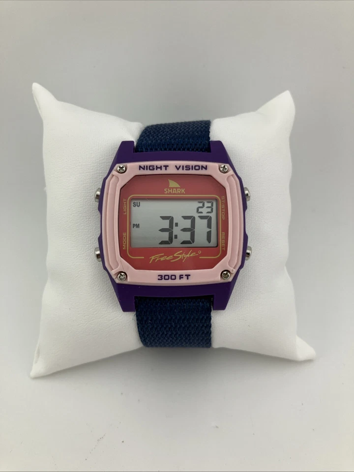Reloj digital Freestyle Shark para dama 37 mm rosa púrpura azul correa de nailon - FUNCIONA Foto 1 de 1