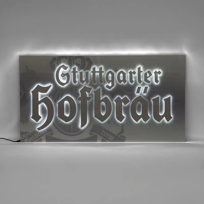 Stuttgarter Hofbräu Bier LED Leuchtreklame Leuchtwerbung inkl. Netzteil 90x47cm - Bild 1 von 4