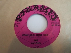 45 Rare Garage Pyramid 6877 The Avlons Mad Man's Fate & Come Back Little Girl NM - Picture 1 of 2