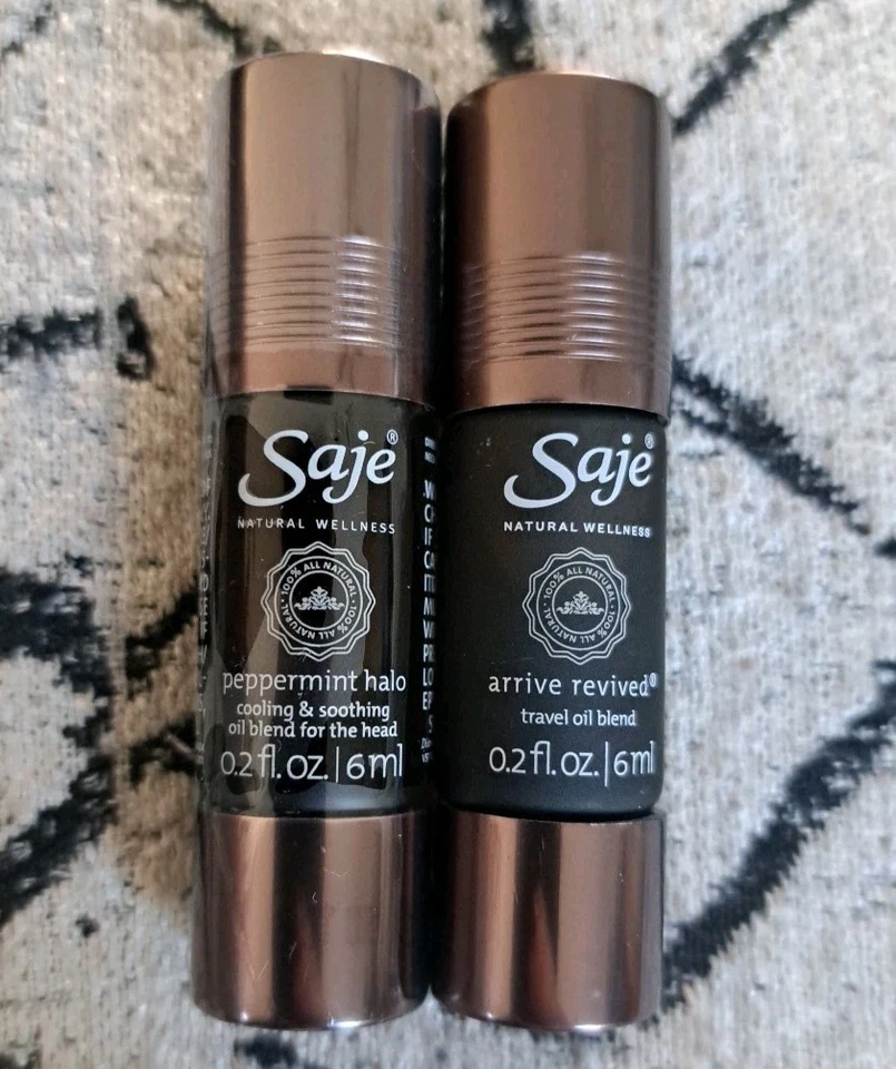 Saje Peppermint Halo Essential Oil Blend Soothes The Head 100 Natural