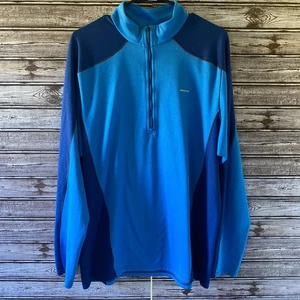 Patagonia Men's Capilene 3 1/4-Zip Long-Sleeved Pullover Size XL Blue Logo - Picture 1 of 6