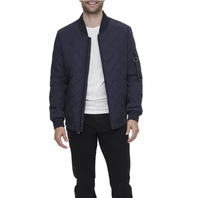 Calvin Klein Men's Quilted Bomber Jacket – Navy, Size Large - Image 1 of 4