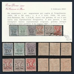 Colonie Italiane 1924-26 Tripolitania Segnatasse per Vaglia n. 1-3/6-8 Diena MNH - Foto 1 di 4