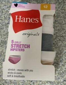 ⚡️Hanes Originals Stretch Hipsters Girls Underwear  (Size 12) 3pk - Picture 1 of 2