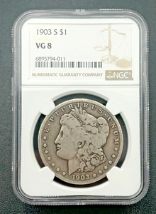 1903 S Morgan Silver Dollar $1 NGC VG 8 - Picture 1 of 5