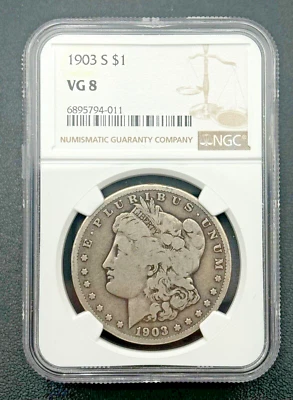 1903 S Morgan Silver Dollar $1 NGC VG 8 - Image 1 of 4